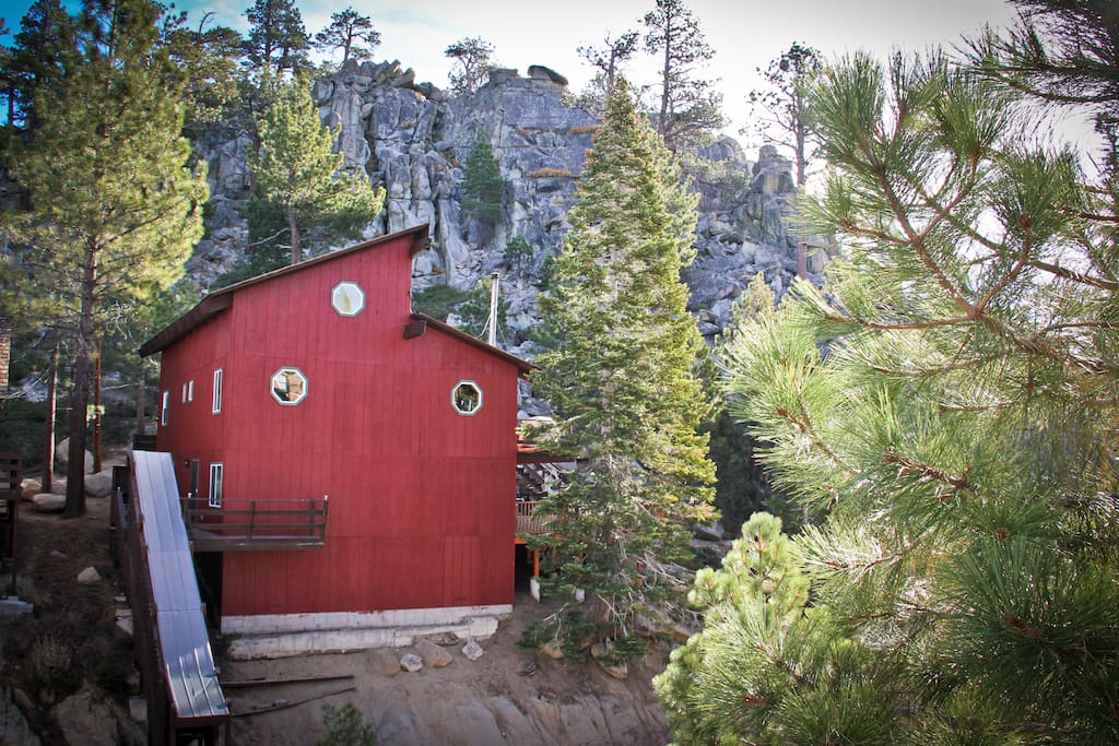 Our home is surrounded by trees and granite boulders - so peaceful!