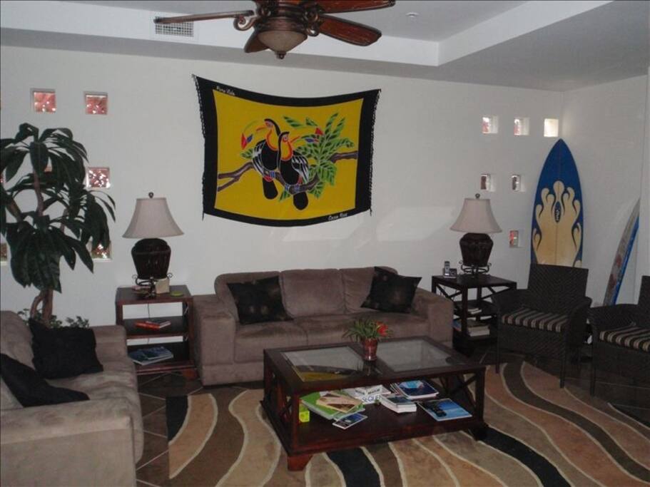 Living room with flat screen tv