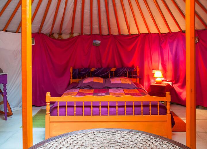 letto per 2 persone in questa yurta mongola