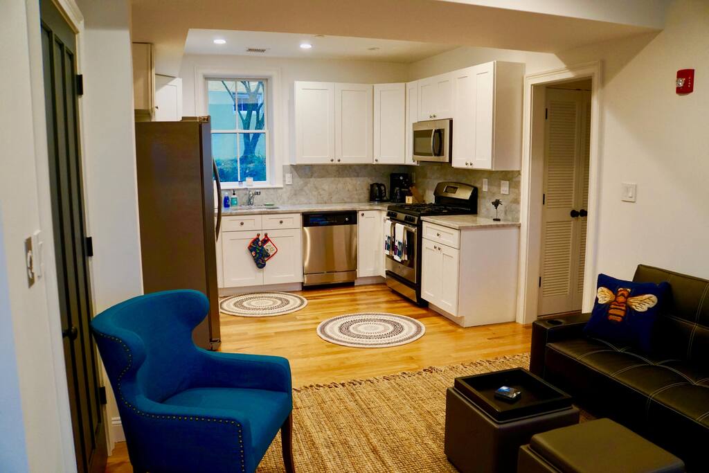Looking into the kitchen from the living area