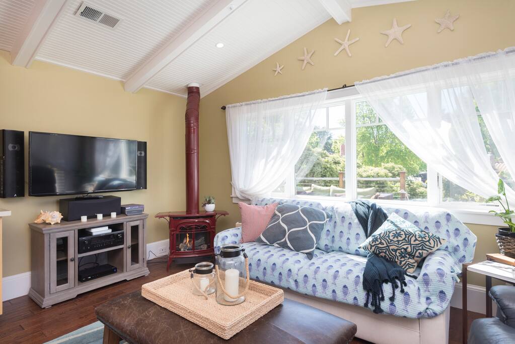 Great room with American Leather sleeper sofa