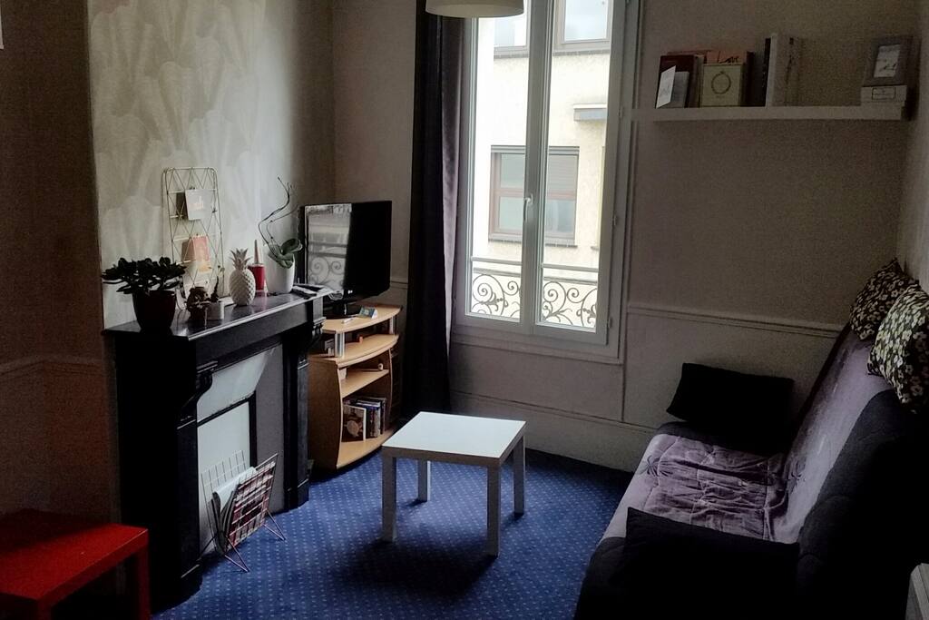 le salon avec le canapé-lit