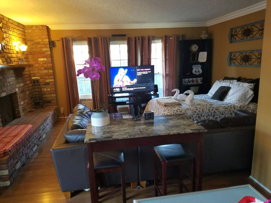 Dining Table and 55" TV