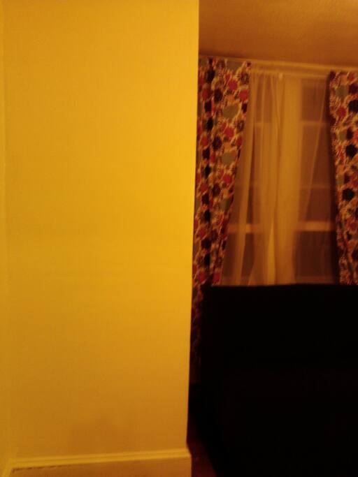 The view upon entering. The walls are a light shade of yellow