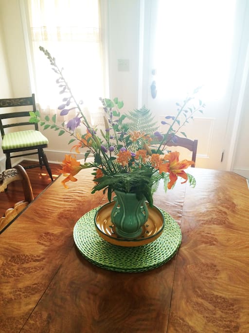 Summer flowers in the dining room