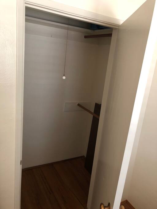 Closet with hanging and shelving space for your things