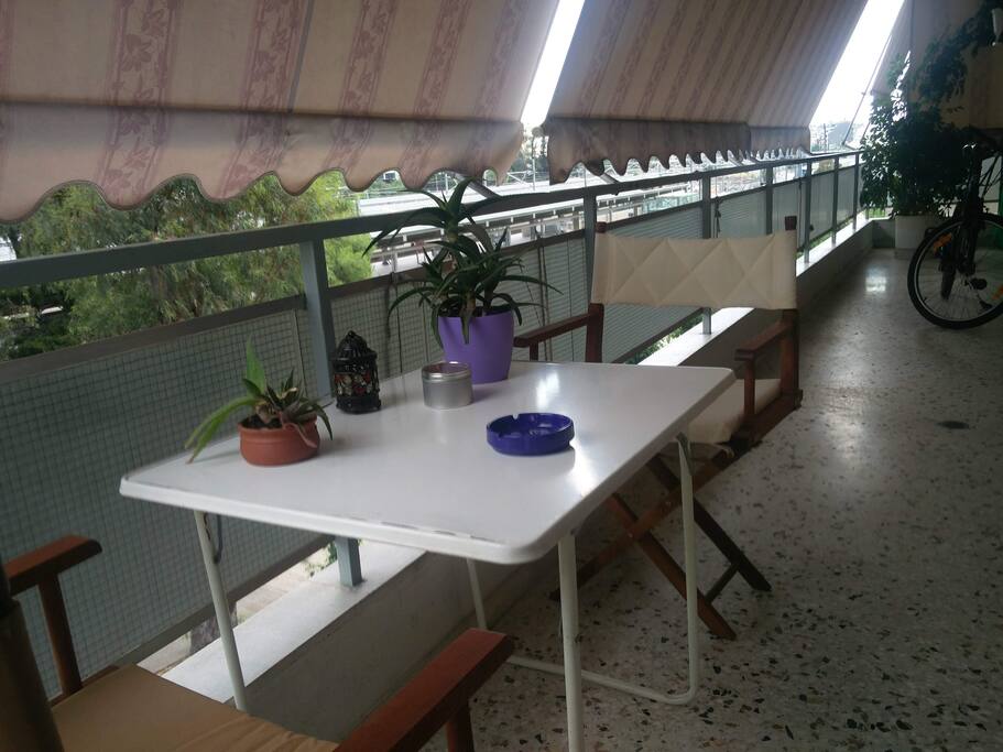 The balcony outside the bedroom where you can have your breakfast.