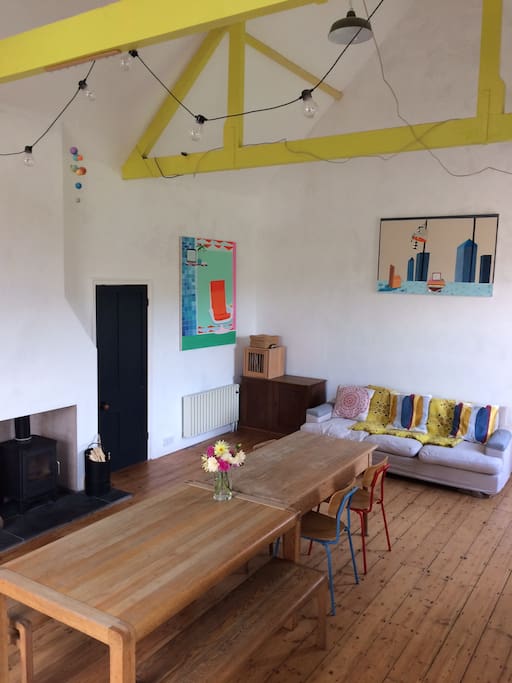 Main Lounge with woodburner