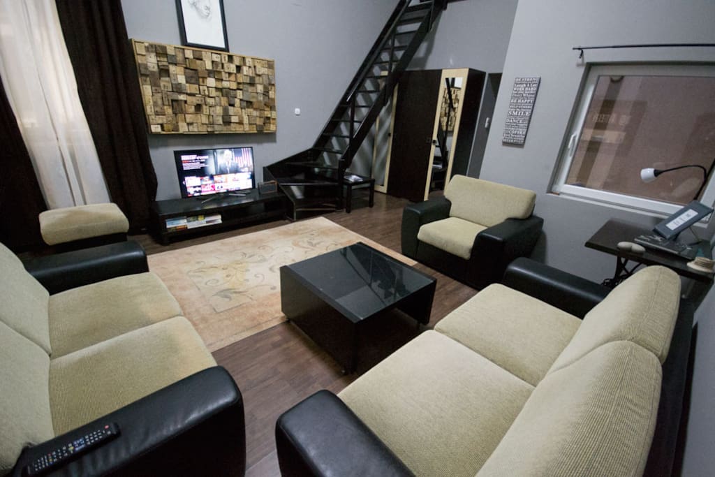 Living room with confortable sofa