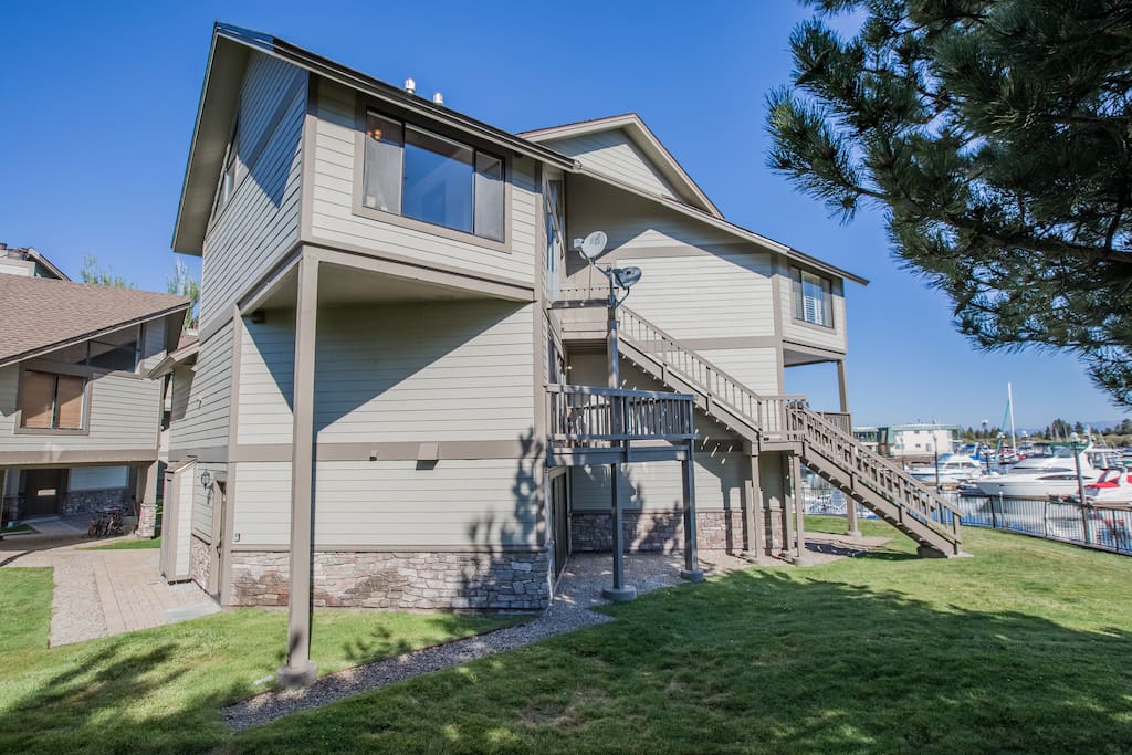 This Tahoe Keys condo has 3 levels with lots of gorgeous waterfront views and 3 master bedrooms
