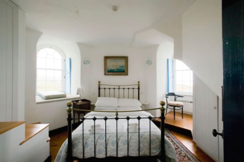 Room with a view- Bedroom 1 in the Wicklow Lighthouse- www.irishlandmark.com