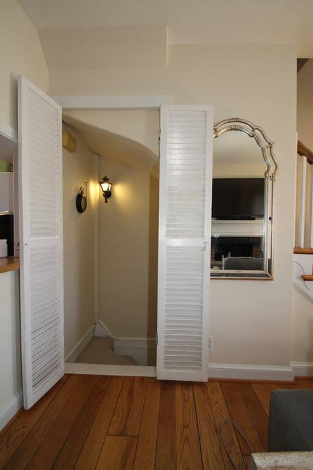 Open door to lower level located on main level