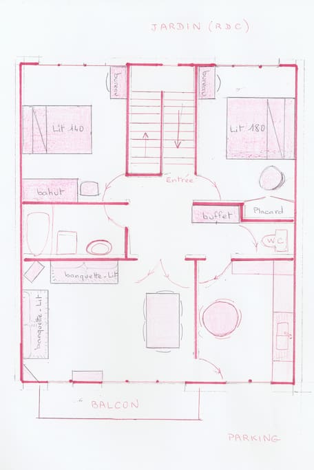 Plan de l'appartement au 1er étage