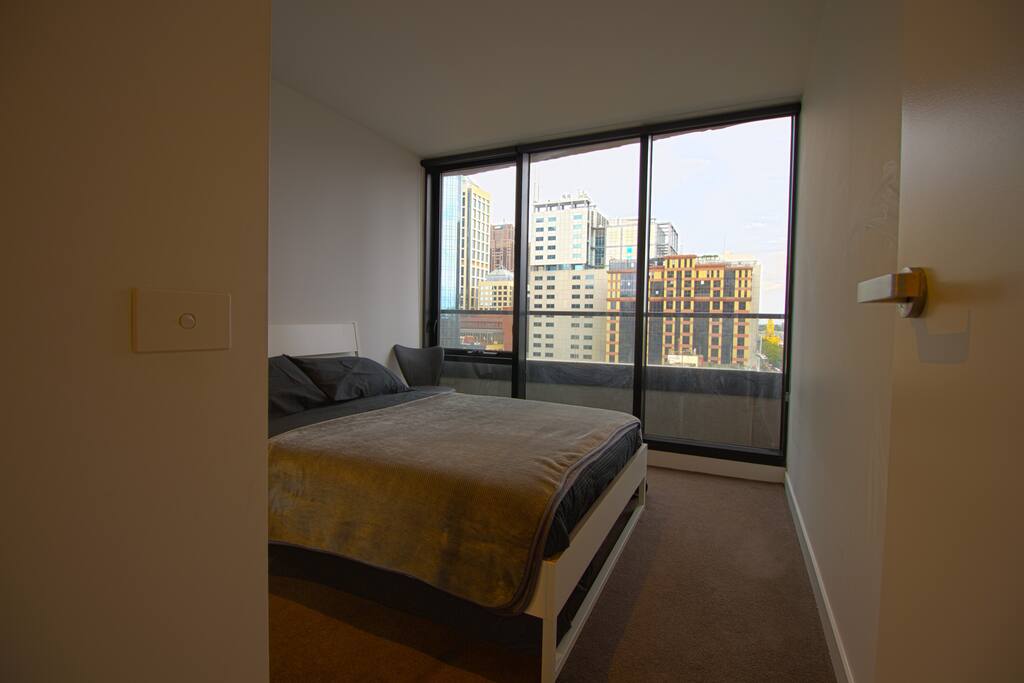 Your room and view of Melbourne.
