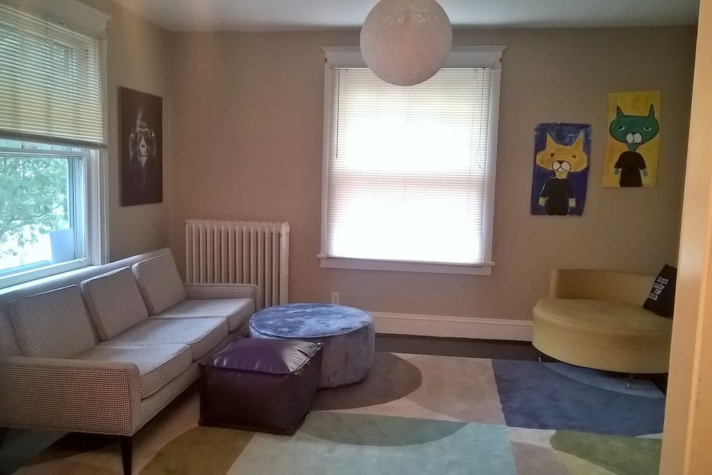 The living room: also equipped with smart TV for those Netflix and chill times, as well as a record player to spin your vinyl - and board games.
