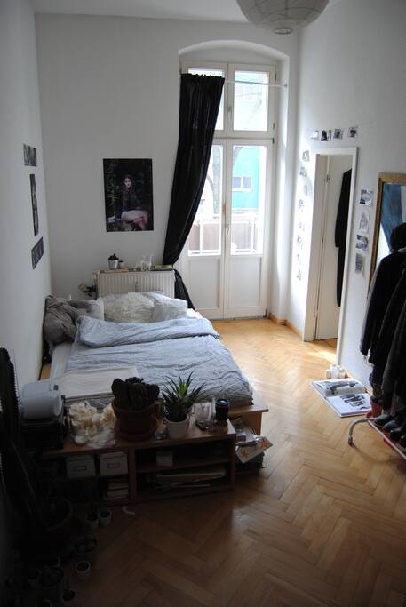 Bed and balcony