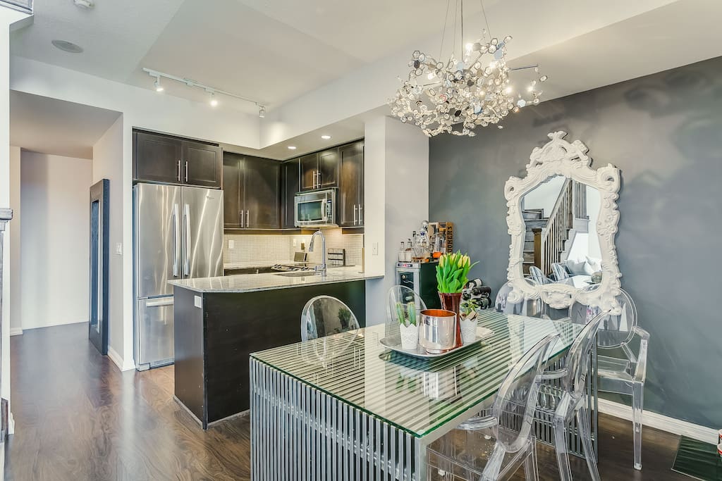 kitchen and dining area