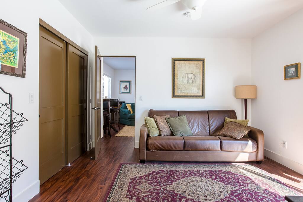 When not using the futon bed, traveler can enjoy the couch.