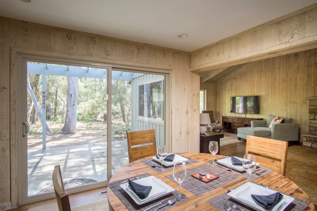 View of backyard from dining room