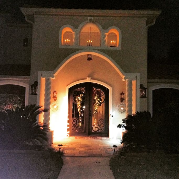 Front entrance at Christmas