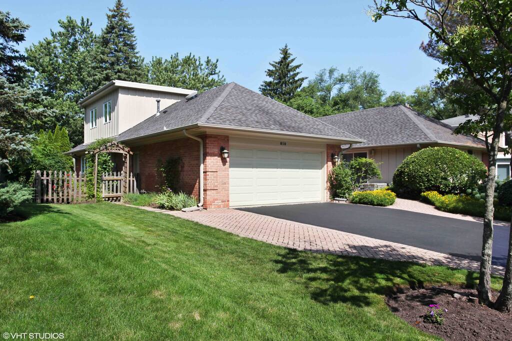 There is a 2 car garage and lovely side garden.