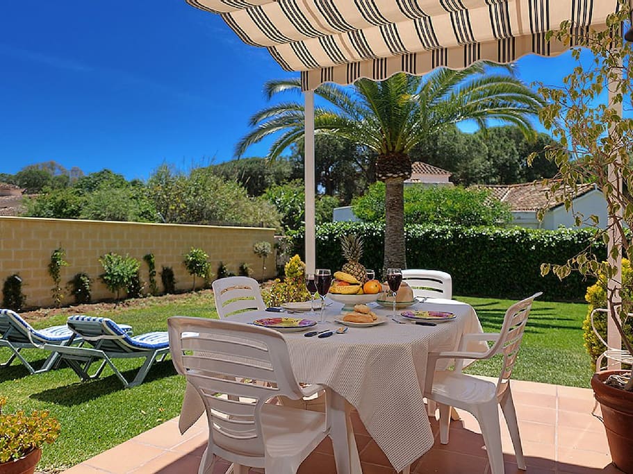 Patio at the and the garden