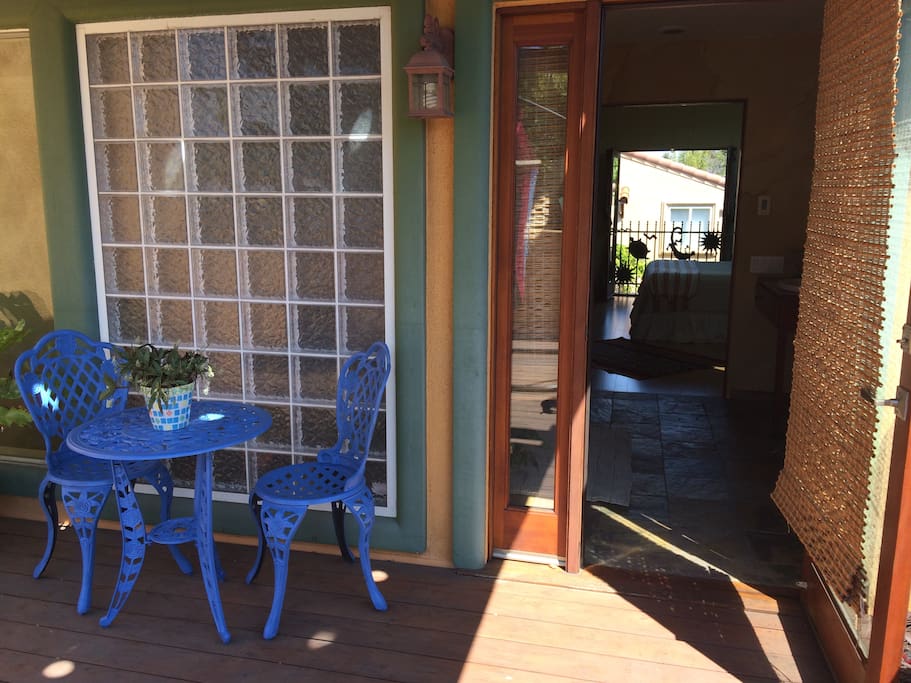 Deck area where you can enjoy a cup of coffee in the morning.