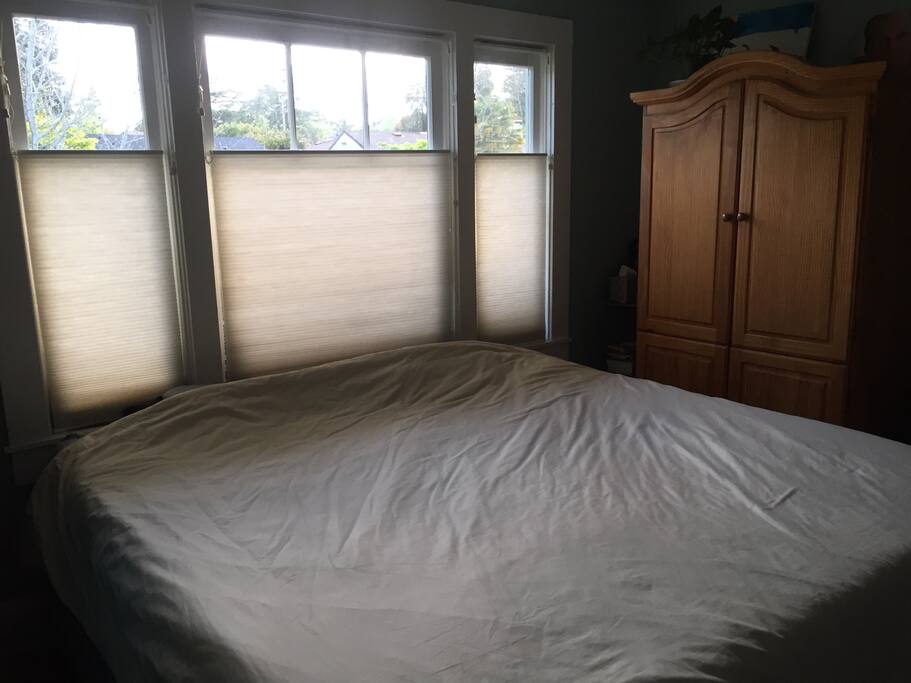 King bedroom (Tempurpedic mattress). It has a half bath in the closet.