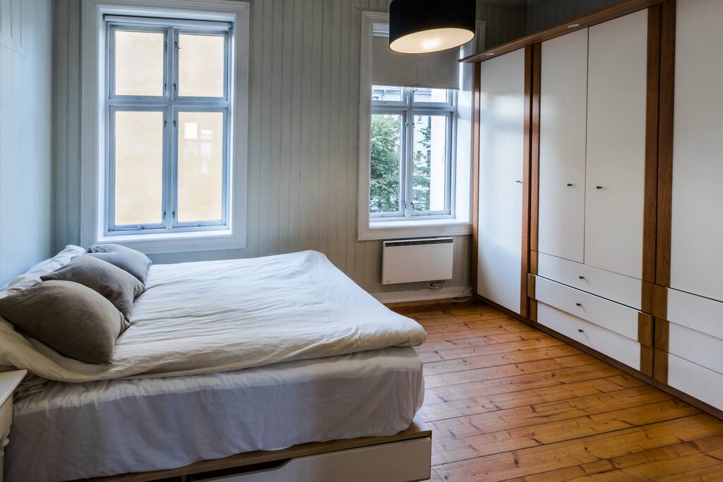 Bedroom 1, with large closets