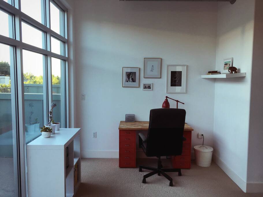 Work space next to porch