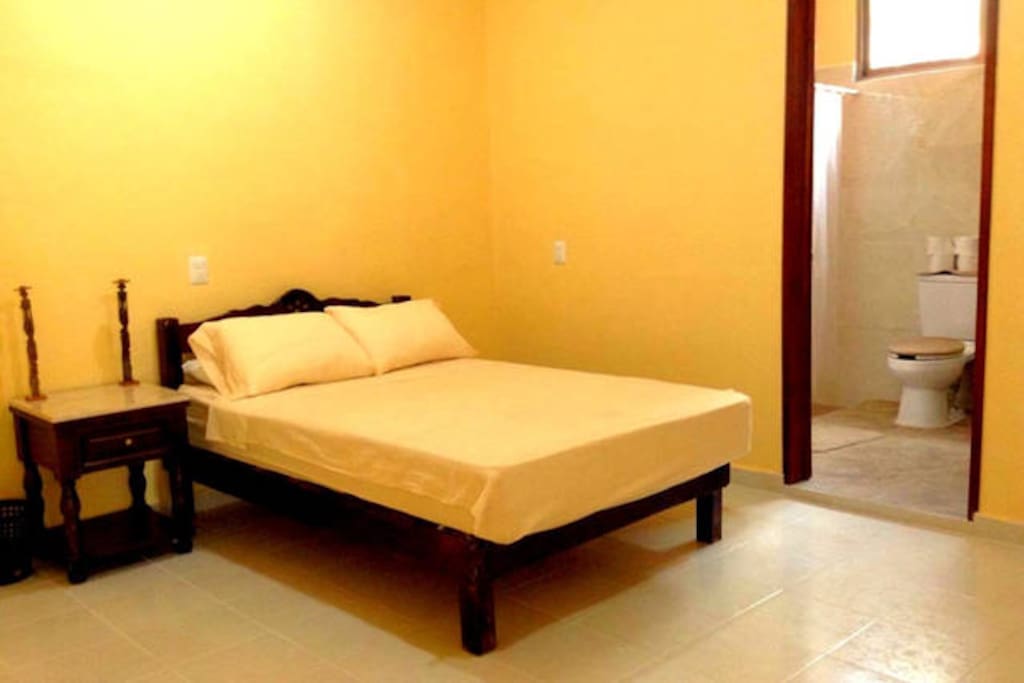 Master Bedroom with attached spacious bathroom, double bed, AC, Fan