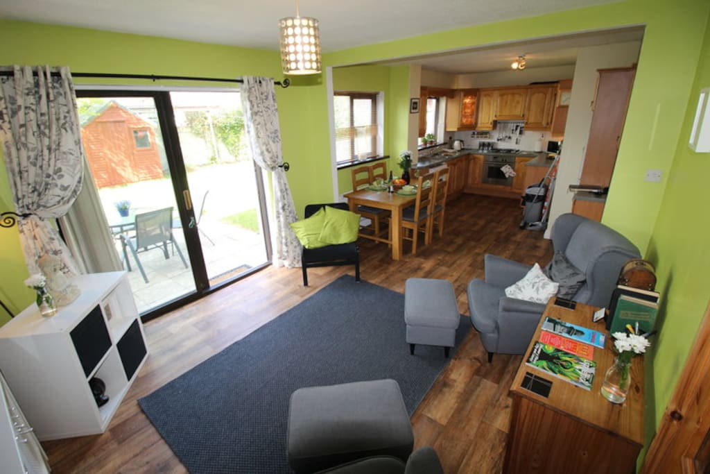 Living Room with Dining area and Kitchen