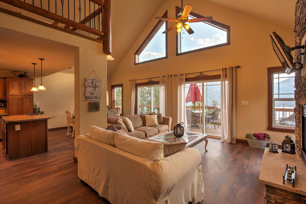 Enjoy views from inside the open-concept living area, or outside on the patio.