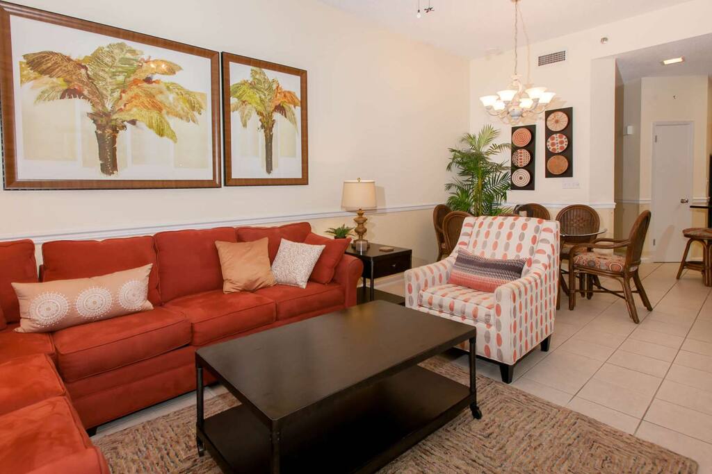 Living room with sleep sofa
