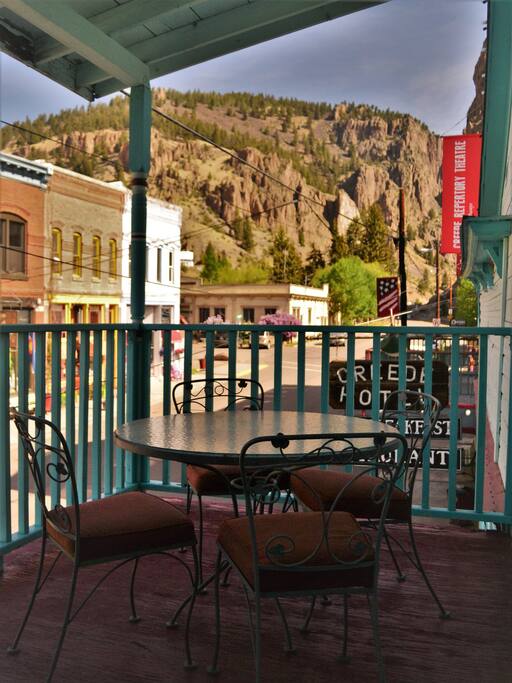 Enjoy a cocktail or morning breakfast while taking in the sights on the shared balcony.