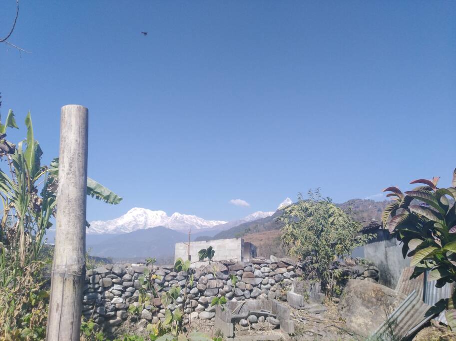 It's shows fishtail and Annapurna South with football playground