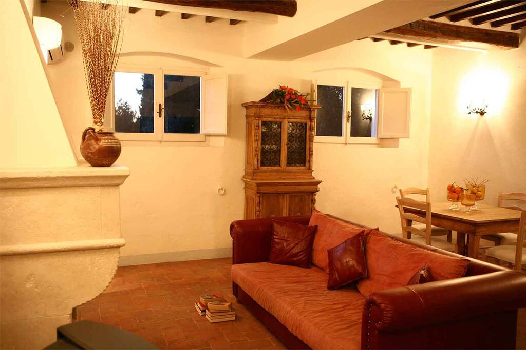 Living room with fireplace