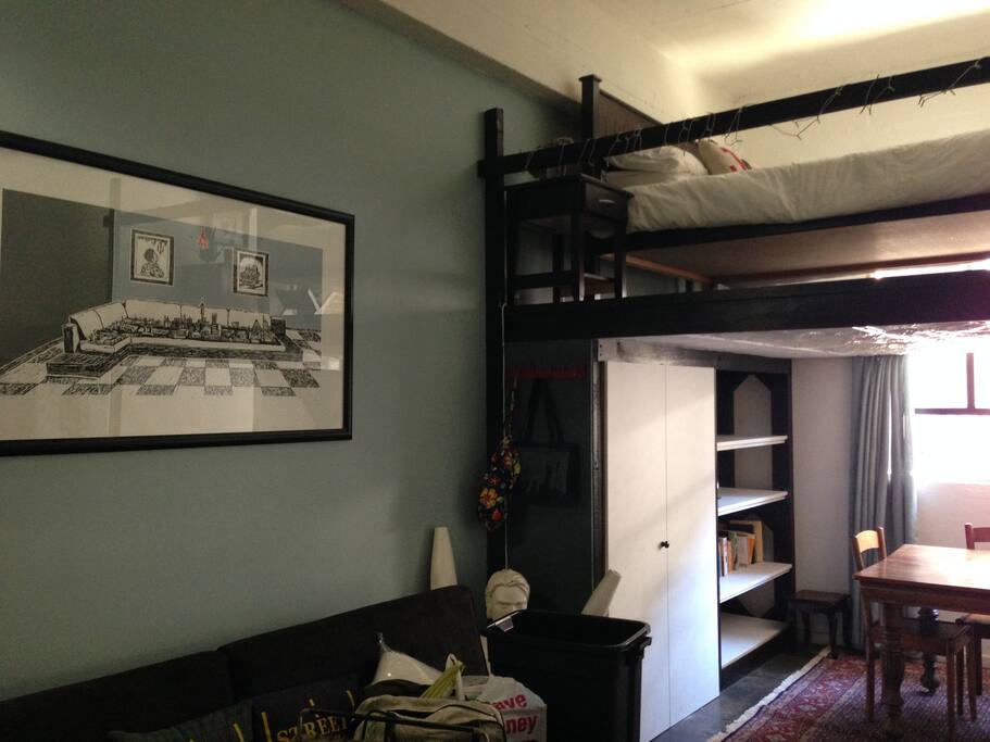 View of mezzanine above dining area
