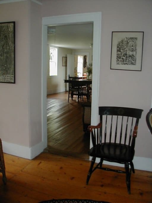 Living room into dining room