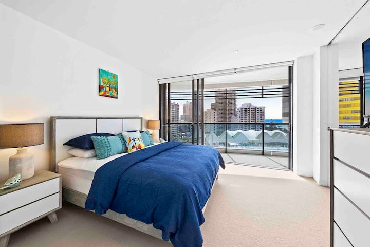 Main bedroom opens onto the balcony and offers gorgeous views and a beautiful sea breeze. 