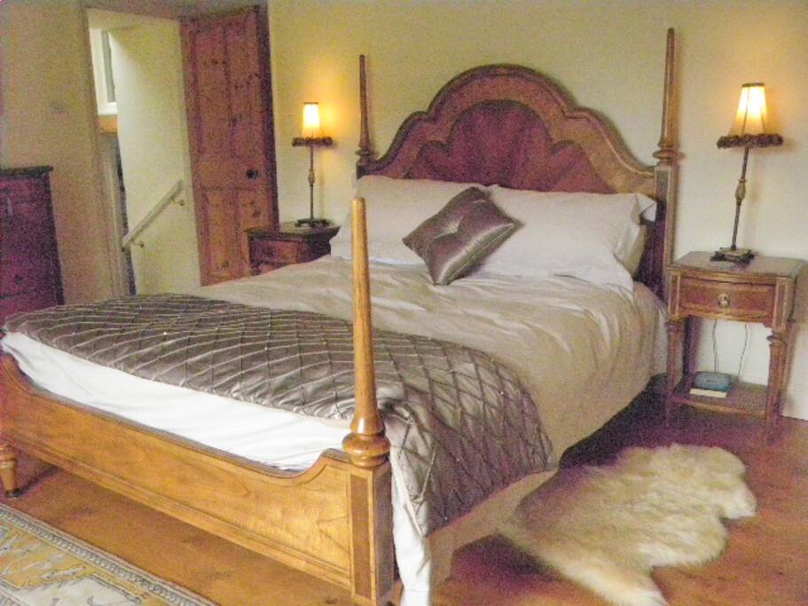Luxury king size bed in spacious room