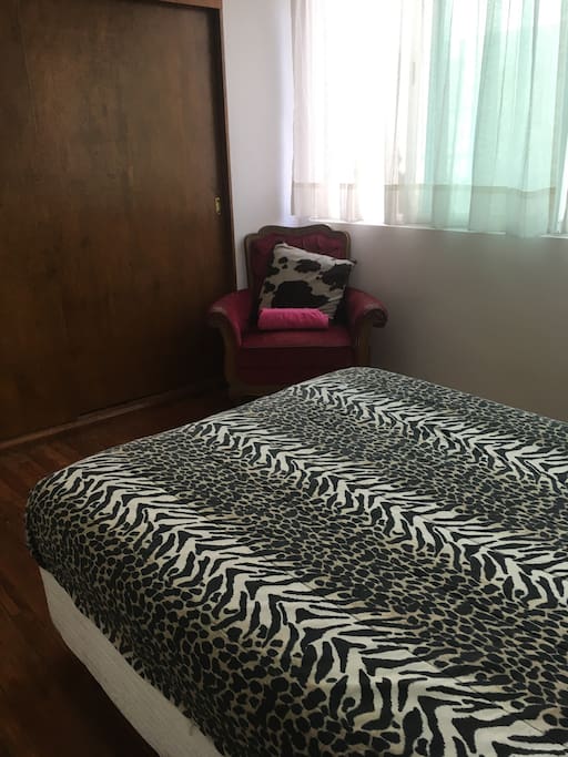 The room has 2 big closets where you can store your belongings