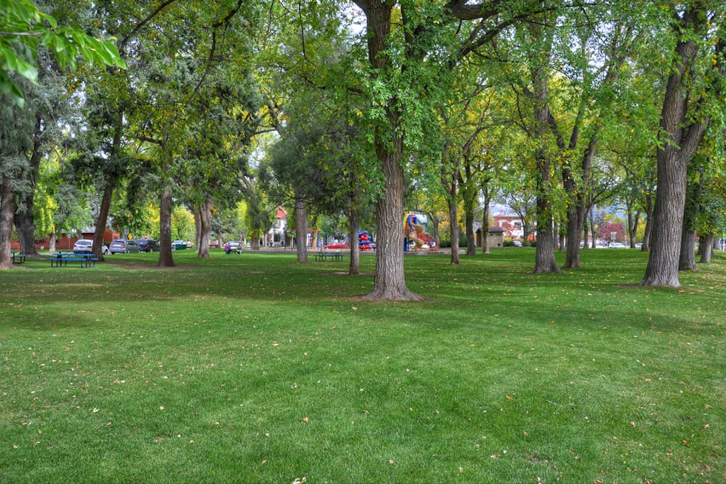 City Park accross the street from River House Villa vacation rental home in Downtown Durango