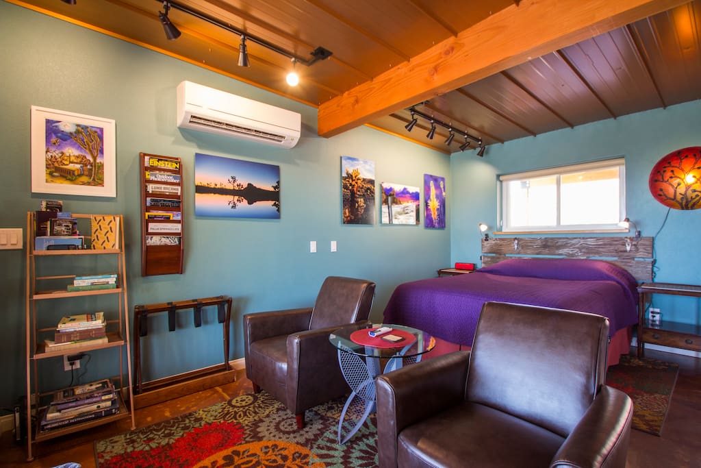 Cinder block outside, framed & insulated inside makes for a cozy cabin.