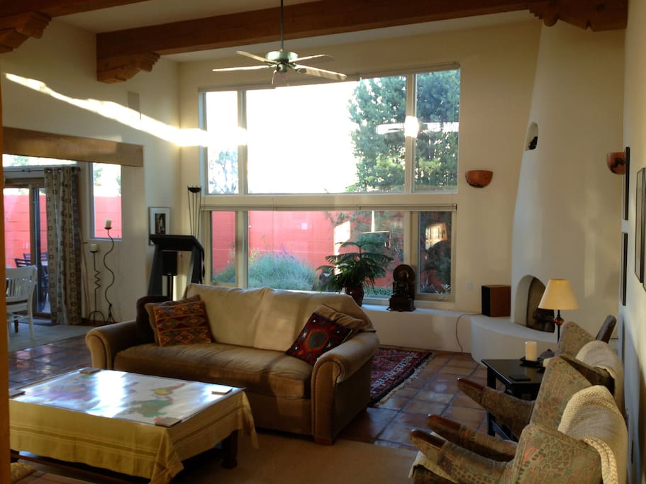 'Great Room' (aka living room) with high ceilings.