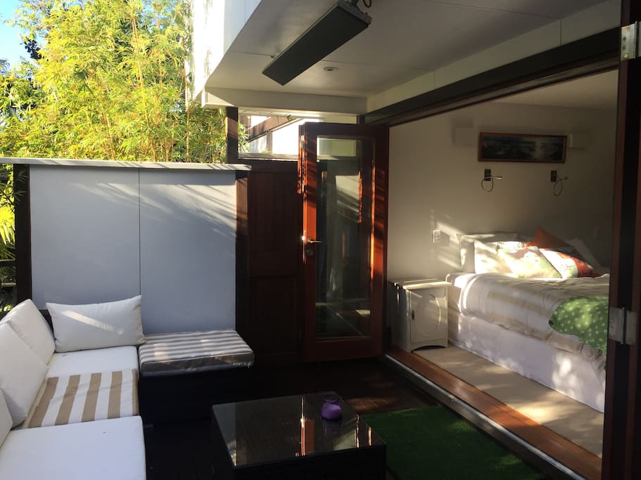 Your deck off your bedroom.