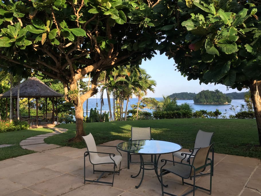 Patio with San San Bay in the distance