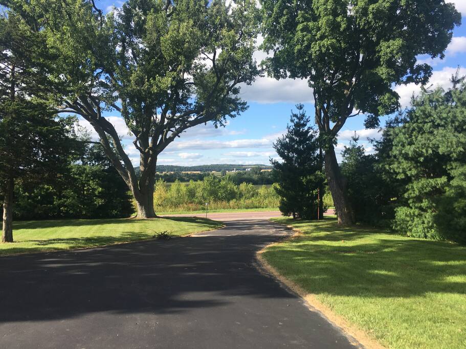 View from driveway looking north