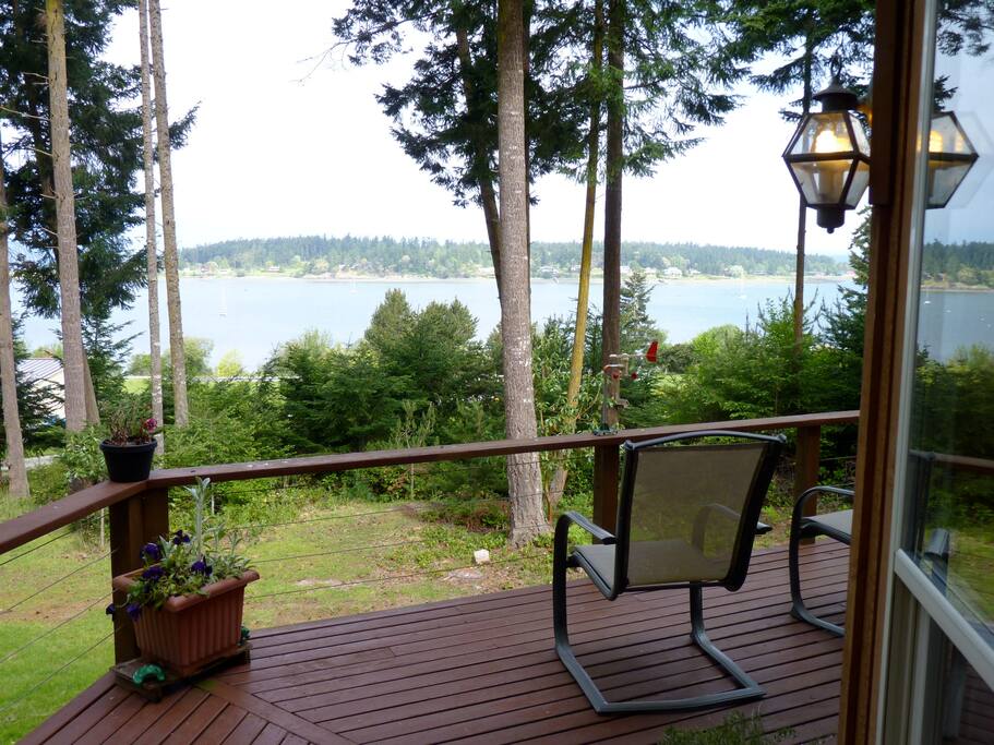 View from the deck across San Juan Channel towards San Juan Island.