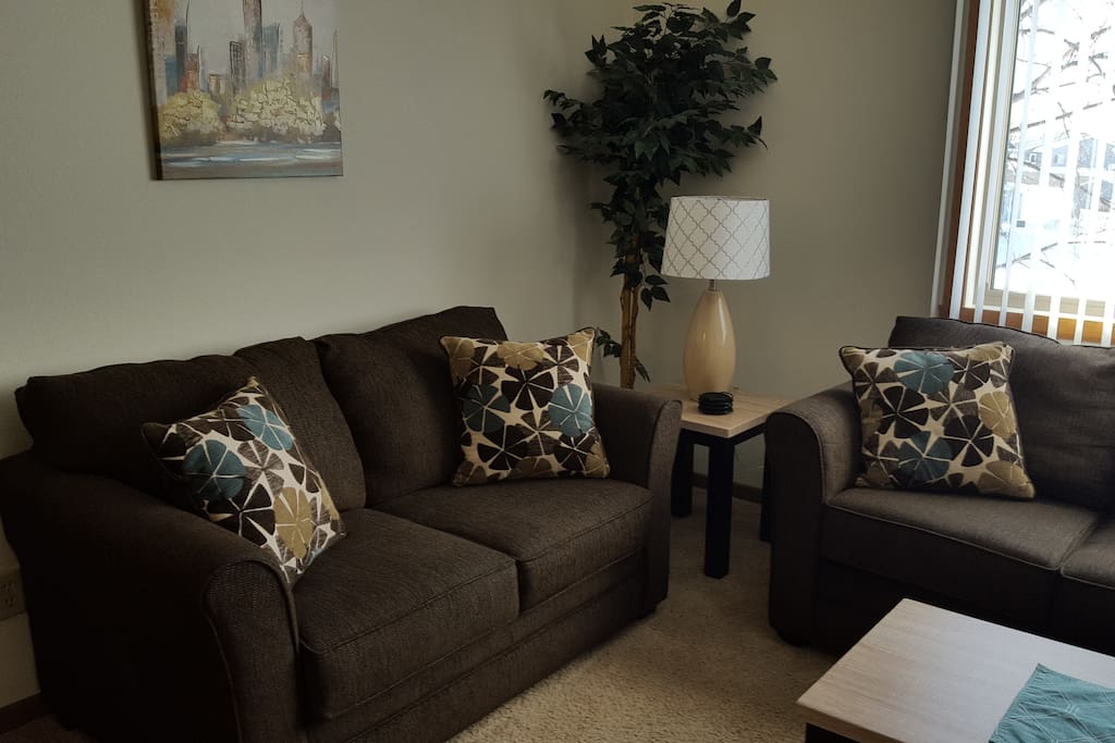 New furnishings give you plenty of room to relax! You'll also find a 40 in flat screen tv with cable service.